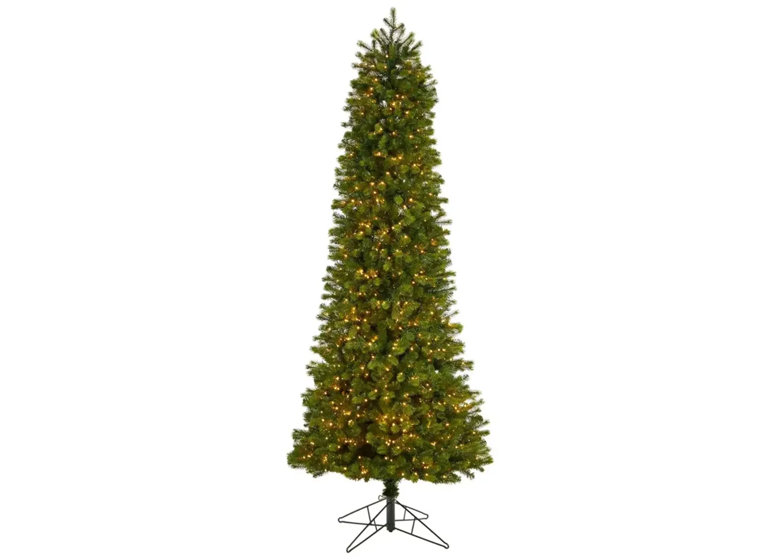 Nearly Natural 8.5-ft Slim Colorado Mountain Spruce Artificial Christmas Tree with 900 (Multifunction with Remote Control) Warm White Micro LED Lights with Instant Connect Technology and 1664 Bendable Branches