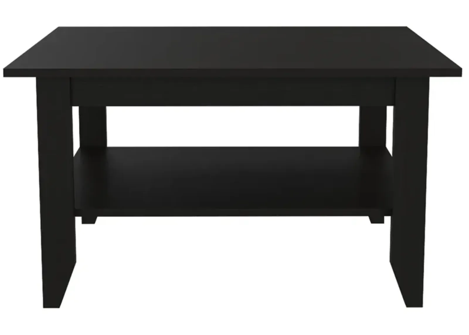 Essential Coffee Table, One Shelf, Four Legs - Black