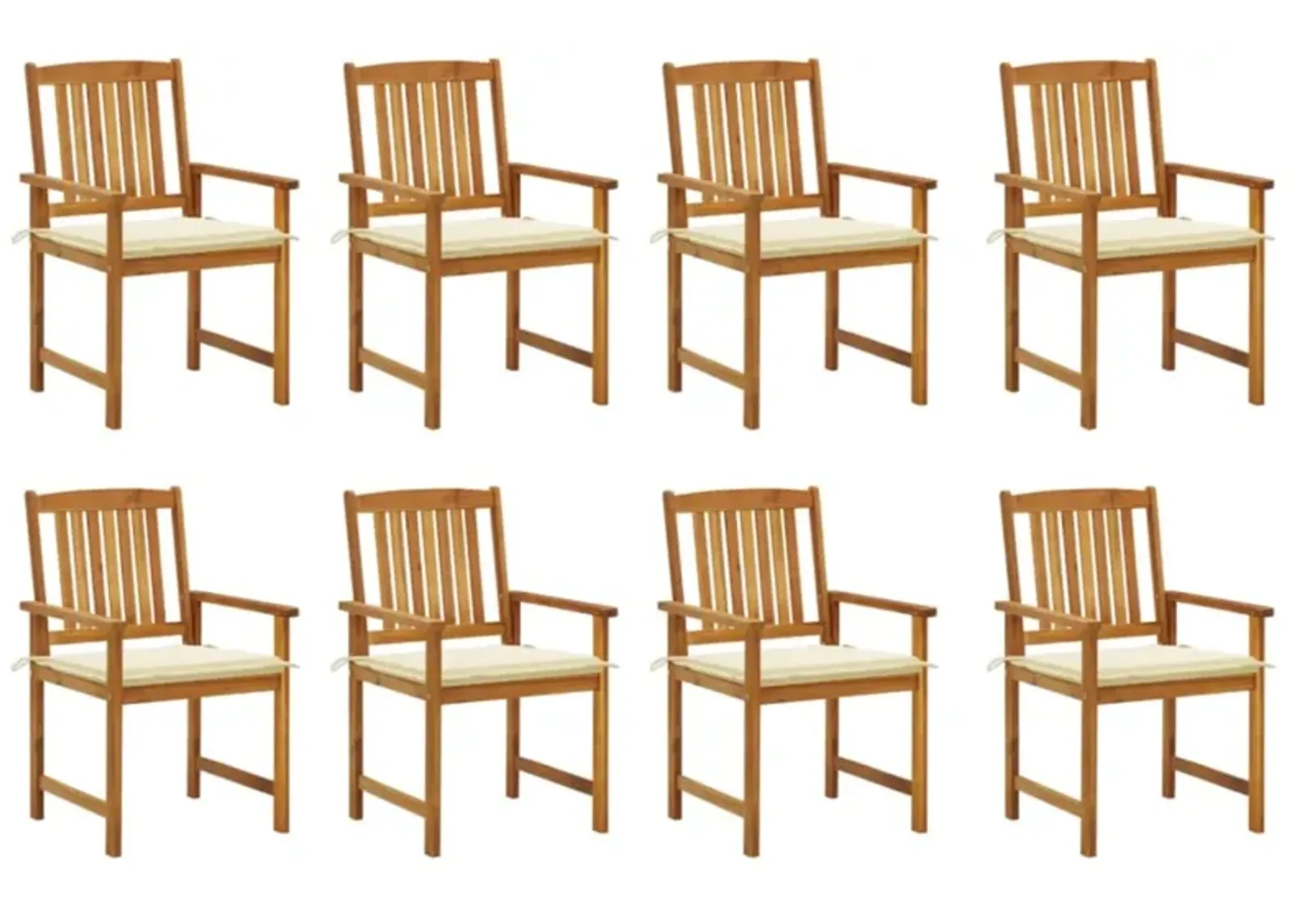 vidaXL Garden Chairs with Cushions 8 pcs Solid Acacia Wood