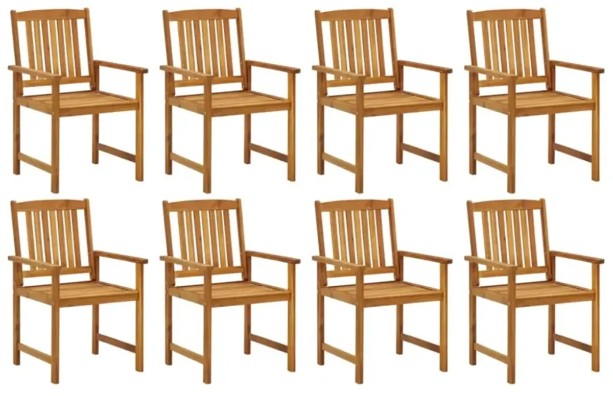 vidaXL Garden Chairs with Cushions 8 pcs Solid Acacia Wood