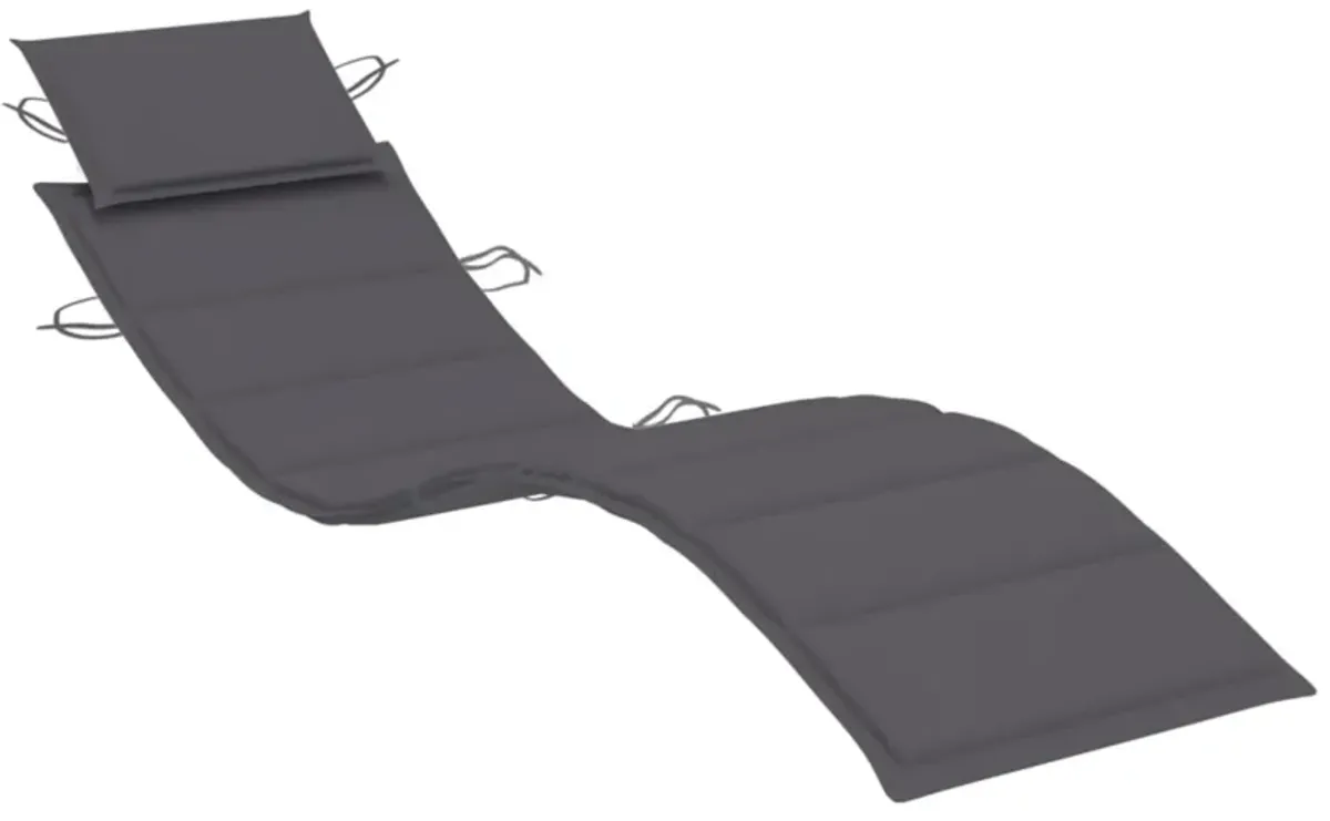 vidaXL Sun Lounger Cushion Anthracite 73.2"x22.8"x1.6"