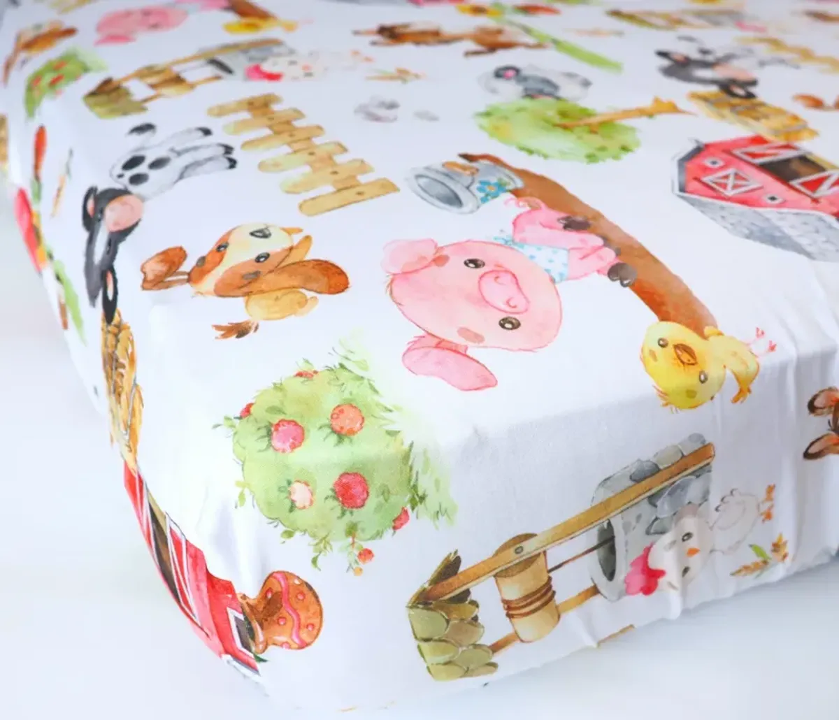 Super Soft Fitted Crib Sheet - Farm Animals