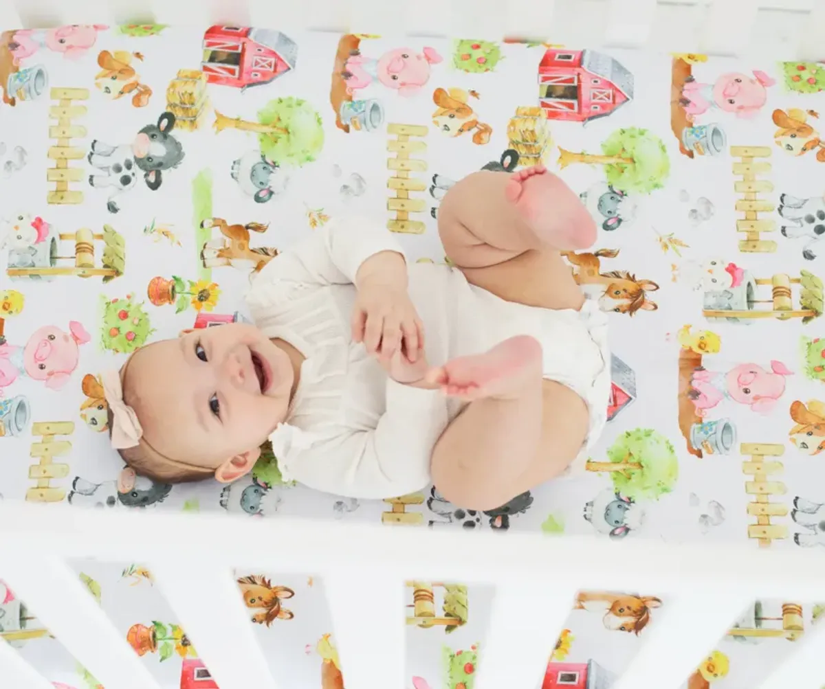 Super Soft Fitted Crib Sheet - Farm Animals