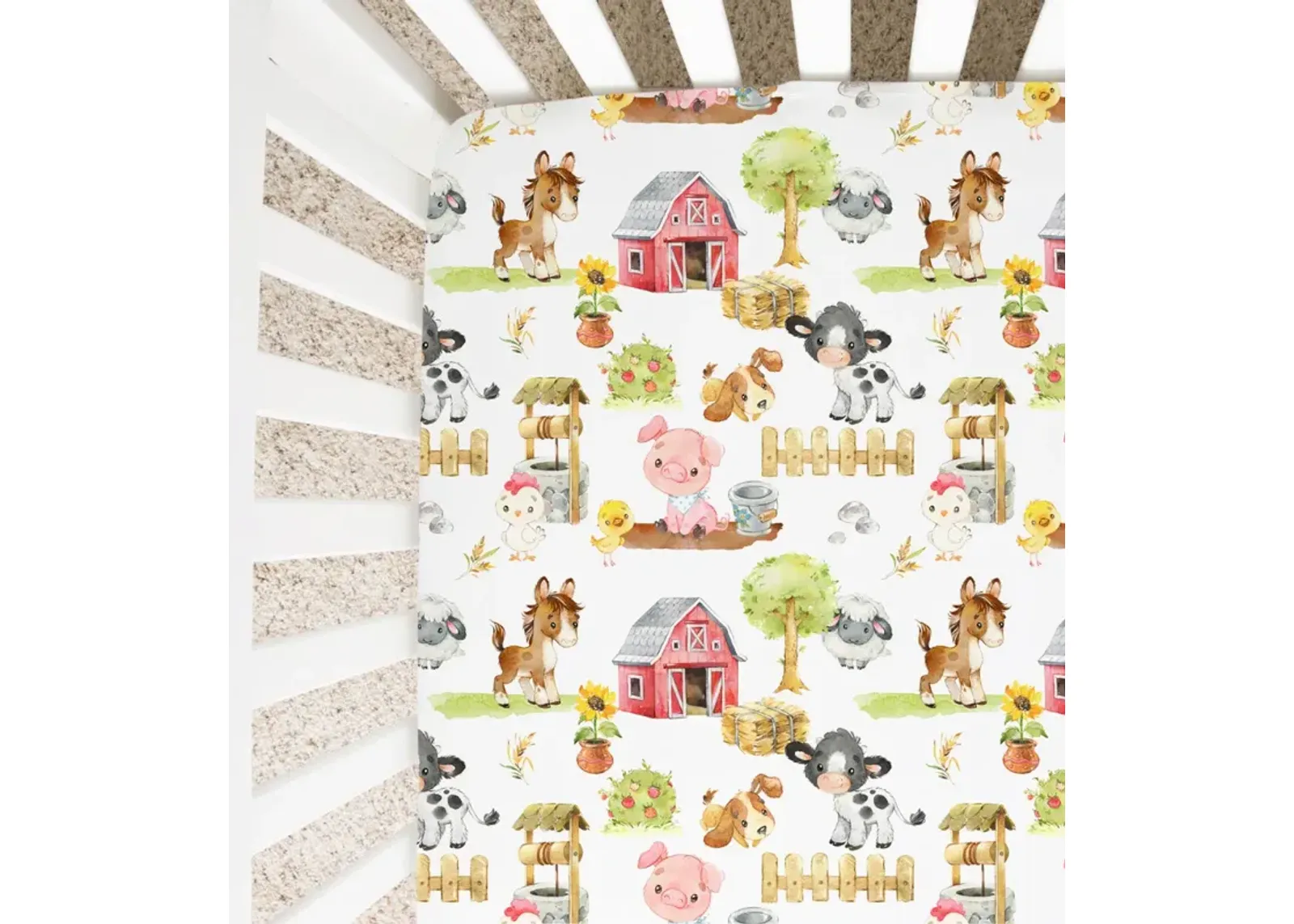 Super Soft Fitted Crib Sheet - Farm Animals