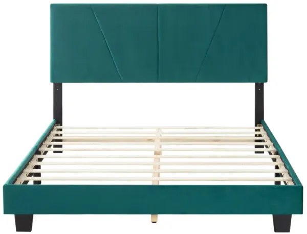 Wood Frame Queen Upholstered Platform Bed