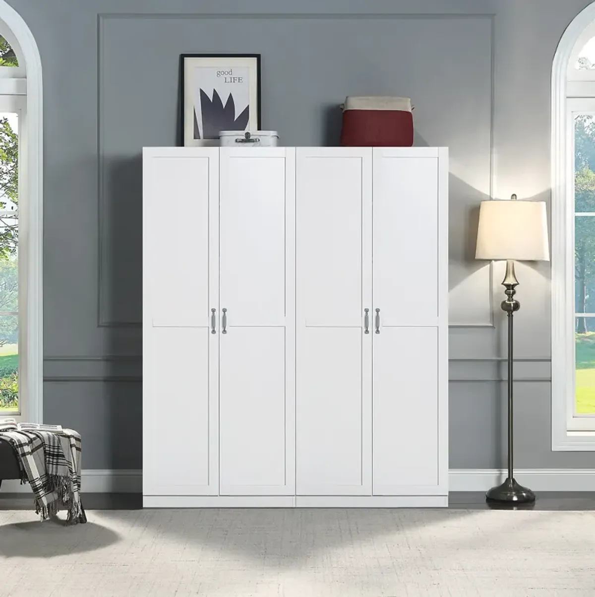 Hopkins White Storage Cabinet (Set of 2)