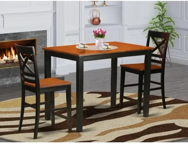 3 Pc counter height pub set - high Table and 2 counter height Dining chair.