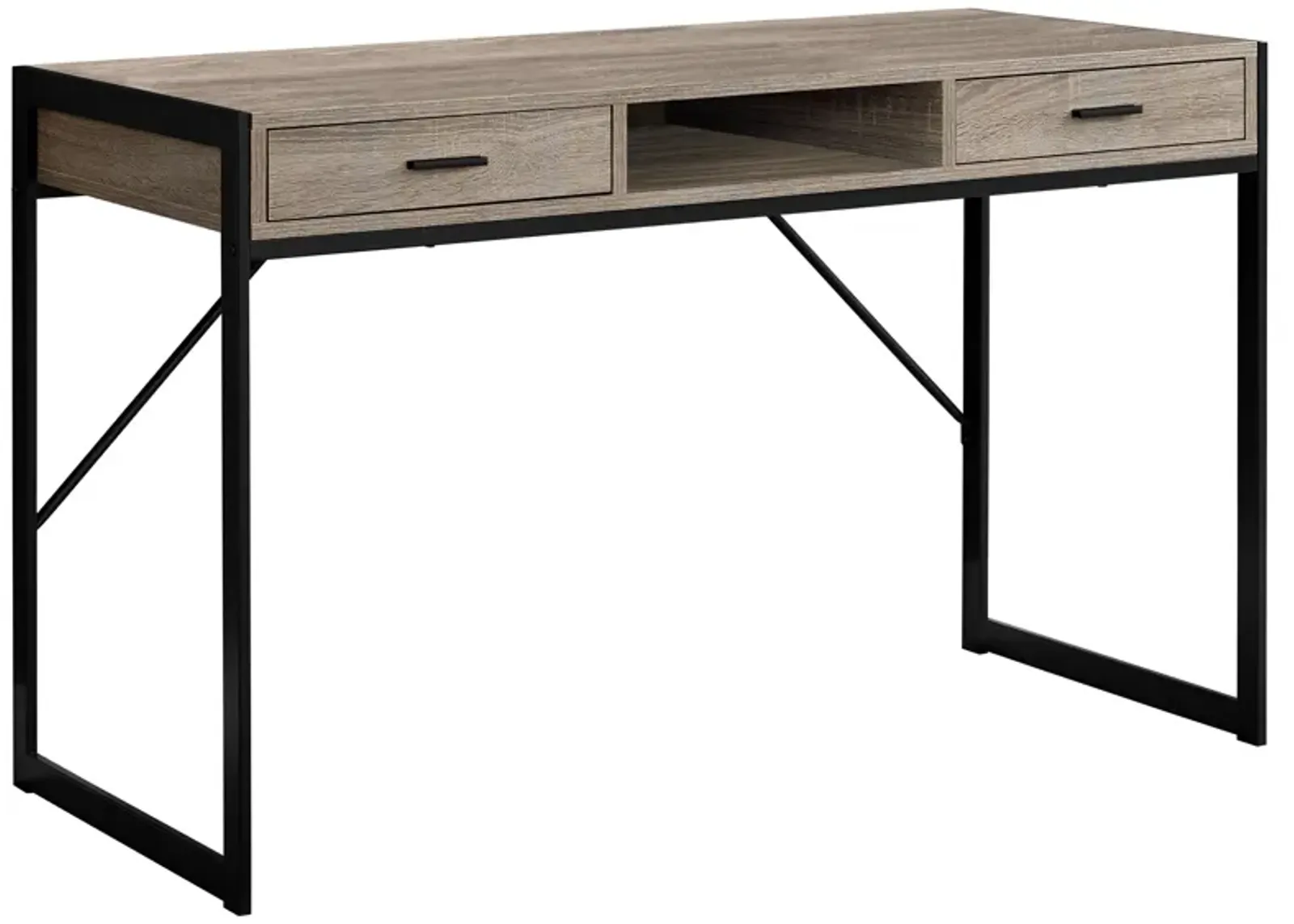 Monarch Specialties I 7365 Computer Desk, Home Office, Laptop, Storage Drawers, 48"L, Work, Metal, Laminate, Brown, Black, Contemporary, Modern