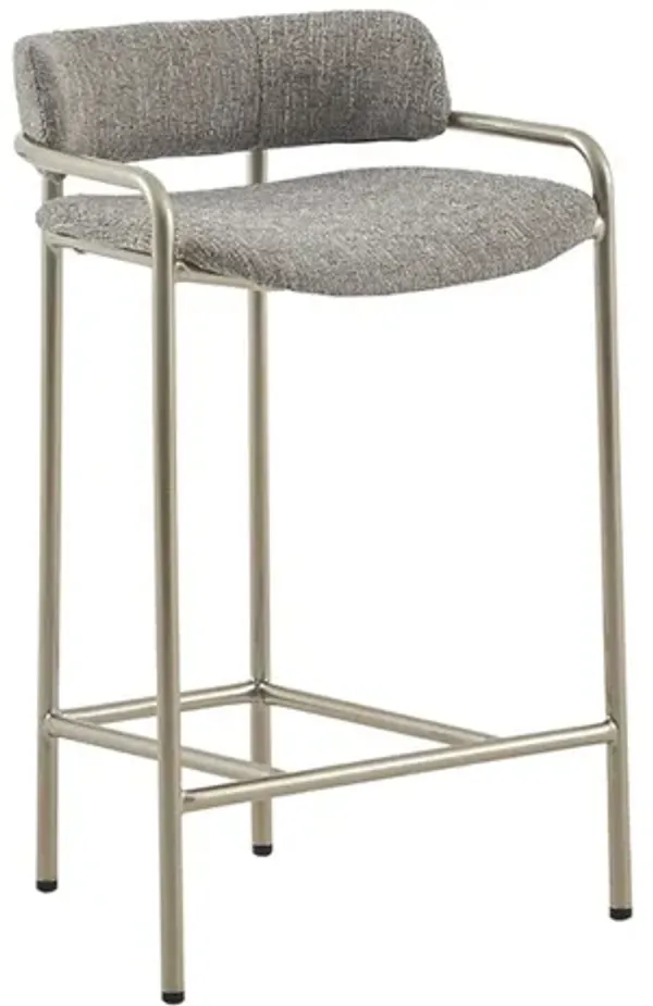Gracie Mills Heriberto Modern Multi-Hued Brown Upholstered Counter Stool