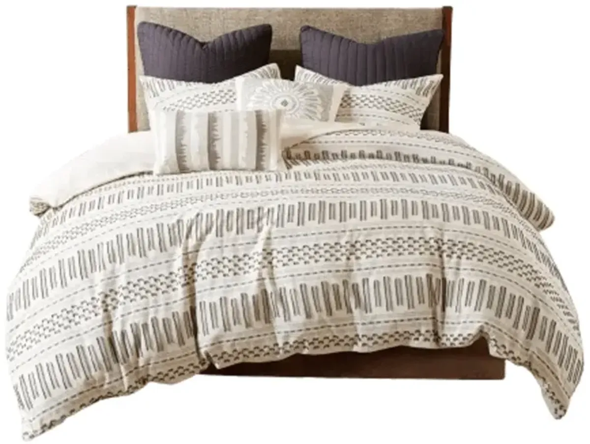 Gracie Mills Donny Geometric Cotton Jacquard Comforter Mini Set - California King