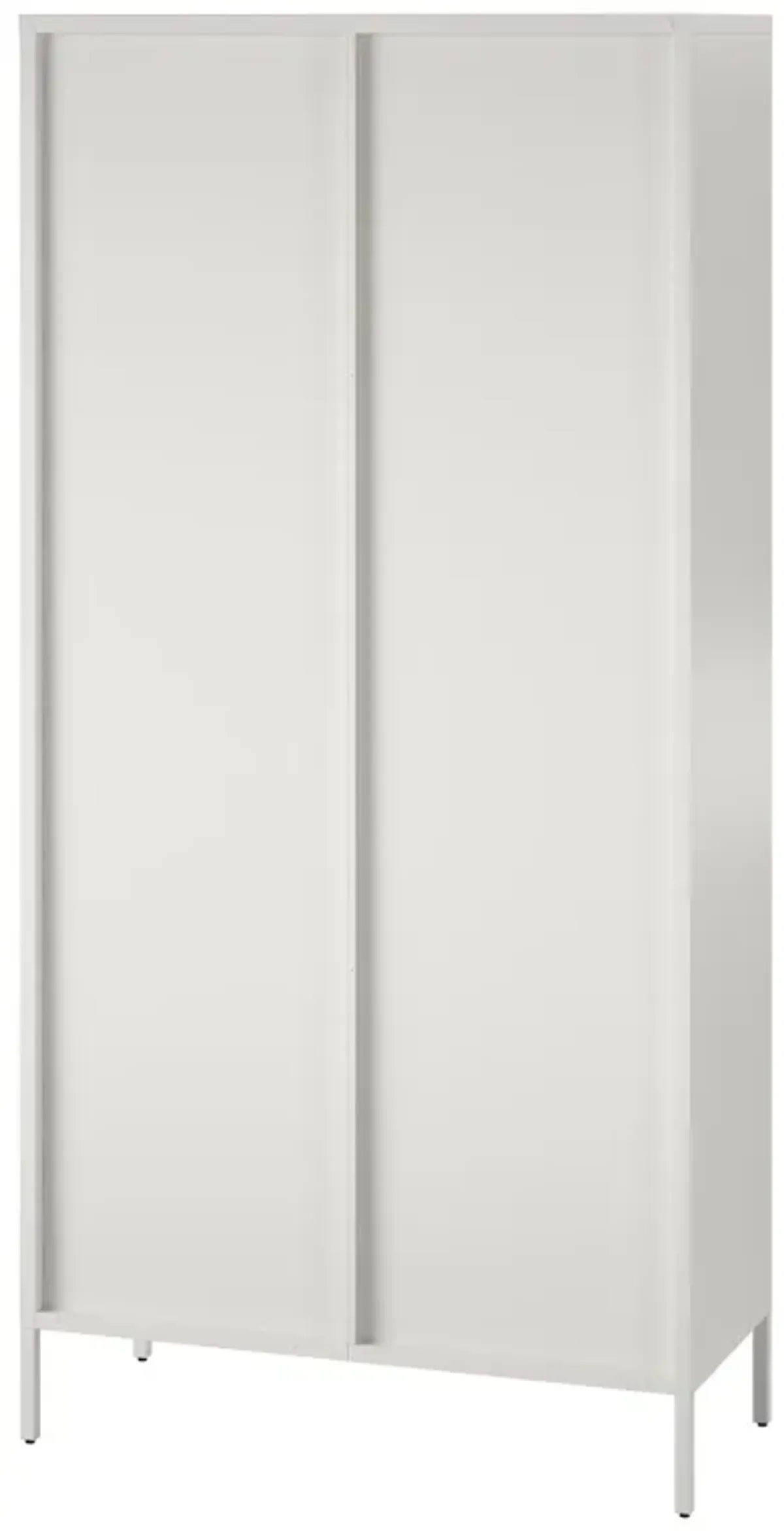 Shadwick Tall 2 Door Storage Cabinet-Fluted Glass Metal Locker