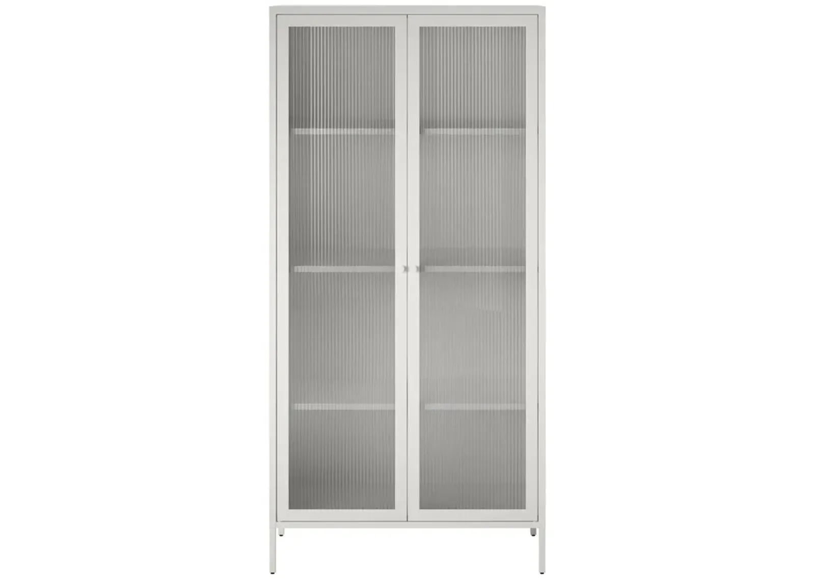 Shadwick Tall 2 Door Storage Cabinet-Fluted Glass Metal Locker