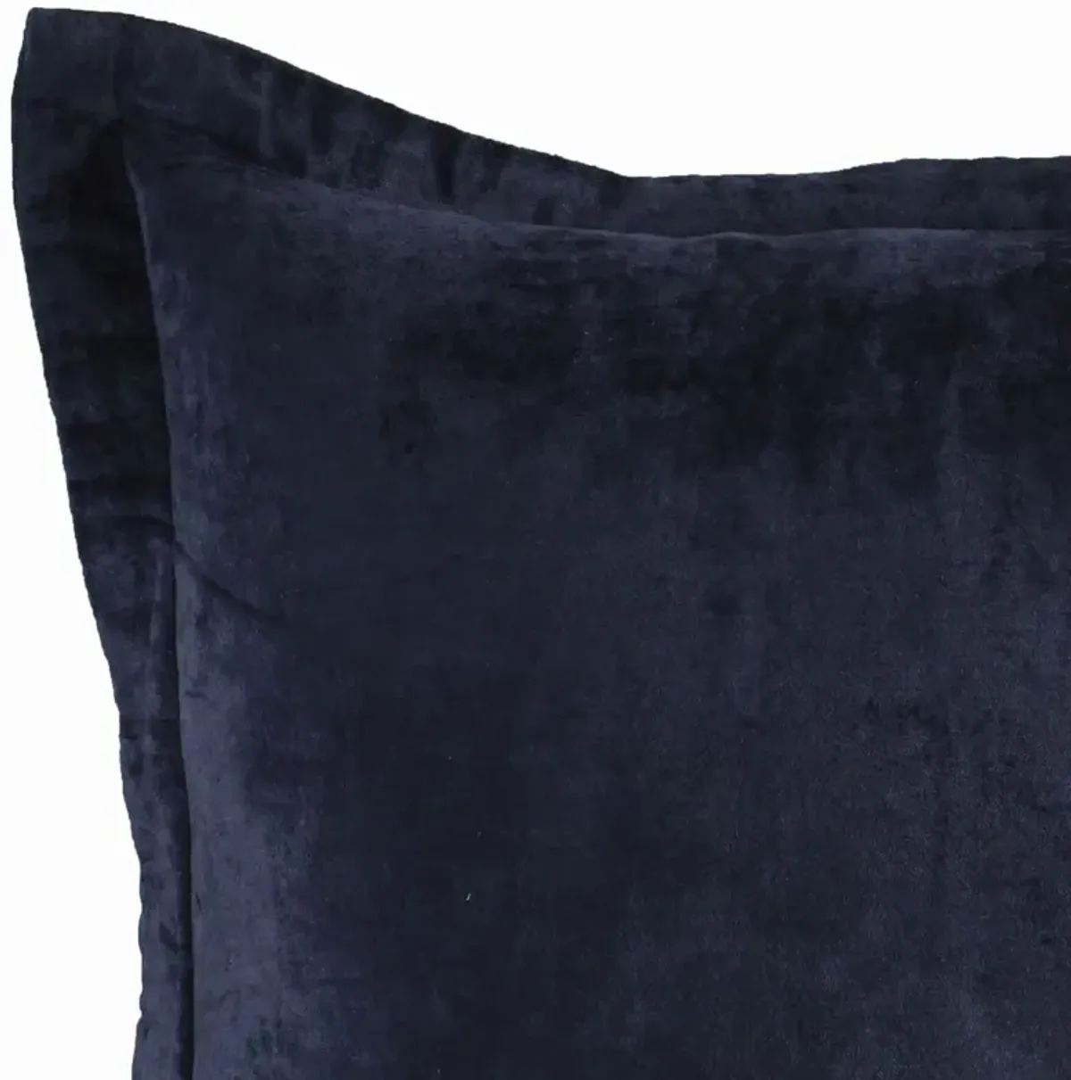 Square Fabric Throw Pillow with Solid Color and Flanged Edges, Blue-Benzara