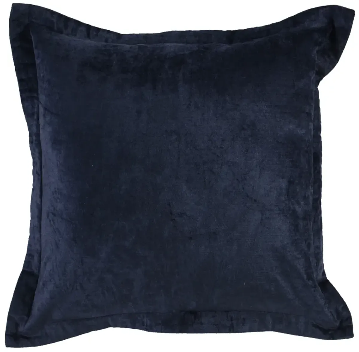 Square Fabric Throw Pillow with Solid Color and Flanged Edges, Blue-Benzara
