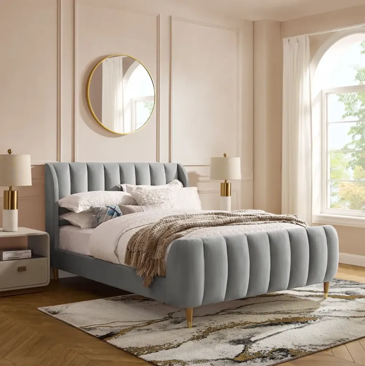 Loft Lyfe Massimo Velvet Platform Bed