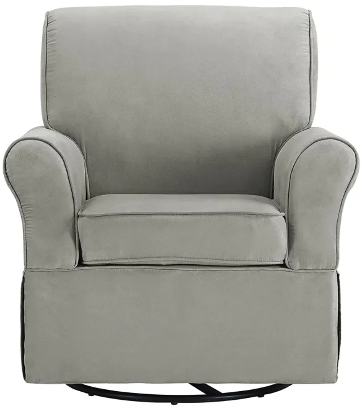 Baby Relax Kelyan Swivel Glider Chair & Ottoman Set, Gray Microfiber