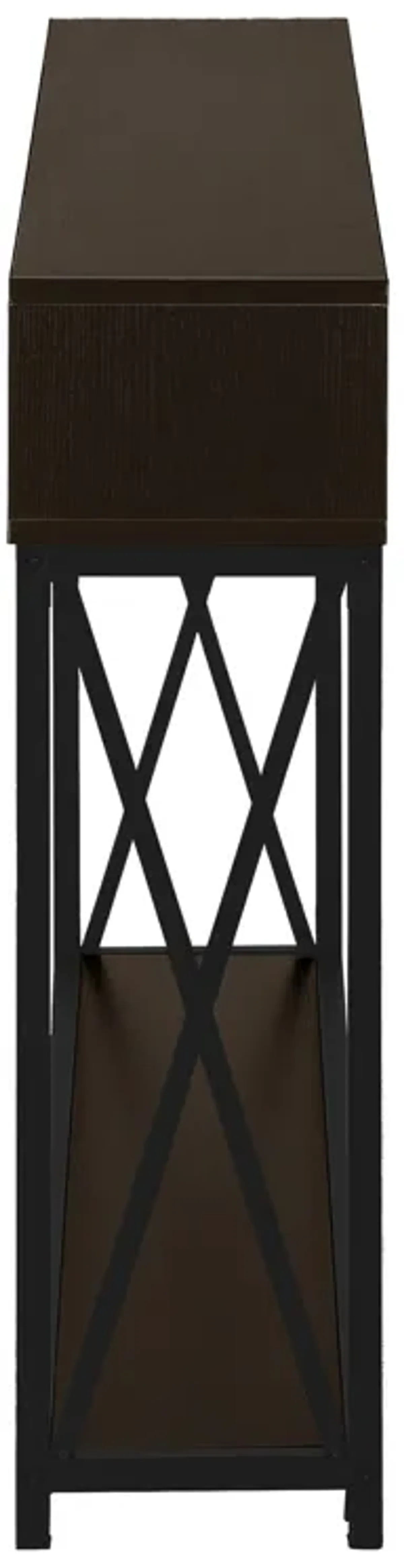 Monarch Specialties I 3574 Accent Table, Console, Entryway, Narrow, Sofa, Living Room, Bedroom, Metal, Laminate, Brown, Black, Contemporary, Modern