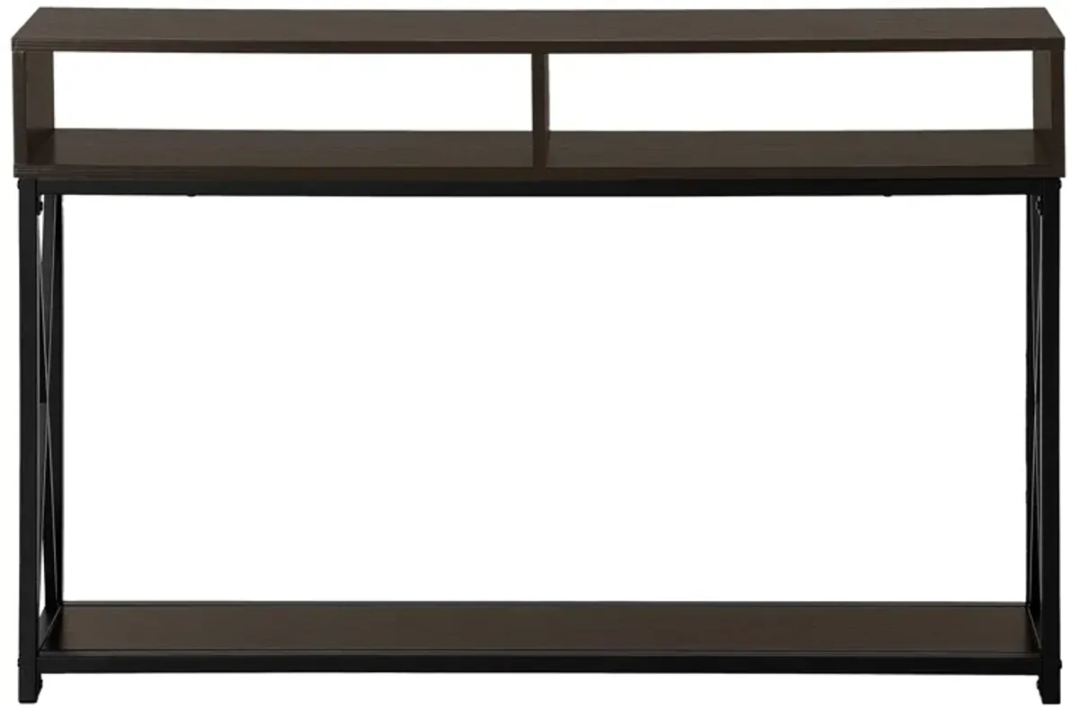 Monarch Specialties I 3574 Accent Table, Console, Entryway, Narrow, Sofa, Living Room, Bedroom, Metal, Laminate, Brown, Black, Contemporary, Modern