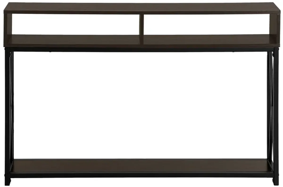 Monarch Specialties I 3574 Accent Table, Console, Entryway, Narrow, Sofa, Living Room, Bedroom, Metal, Laminate, Brown, Black, Contemporary, Modern