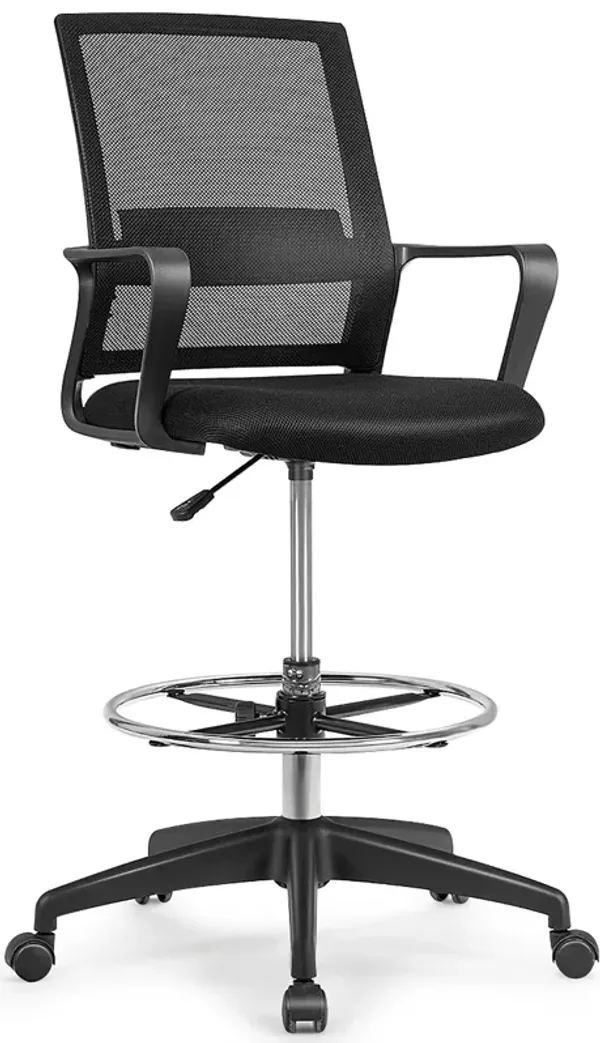 Costway Drafting Chair Tall Office Chair Adjustable Height w/Footrest