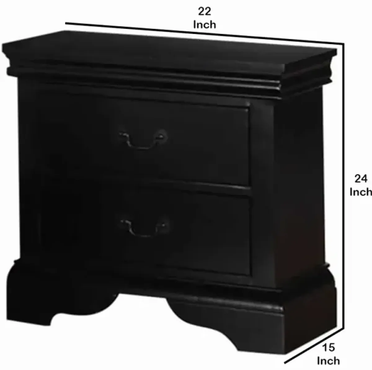 Contemporary Bedroom Furniture Nightstand 2 X Drawers Bedside Table Pine Wood