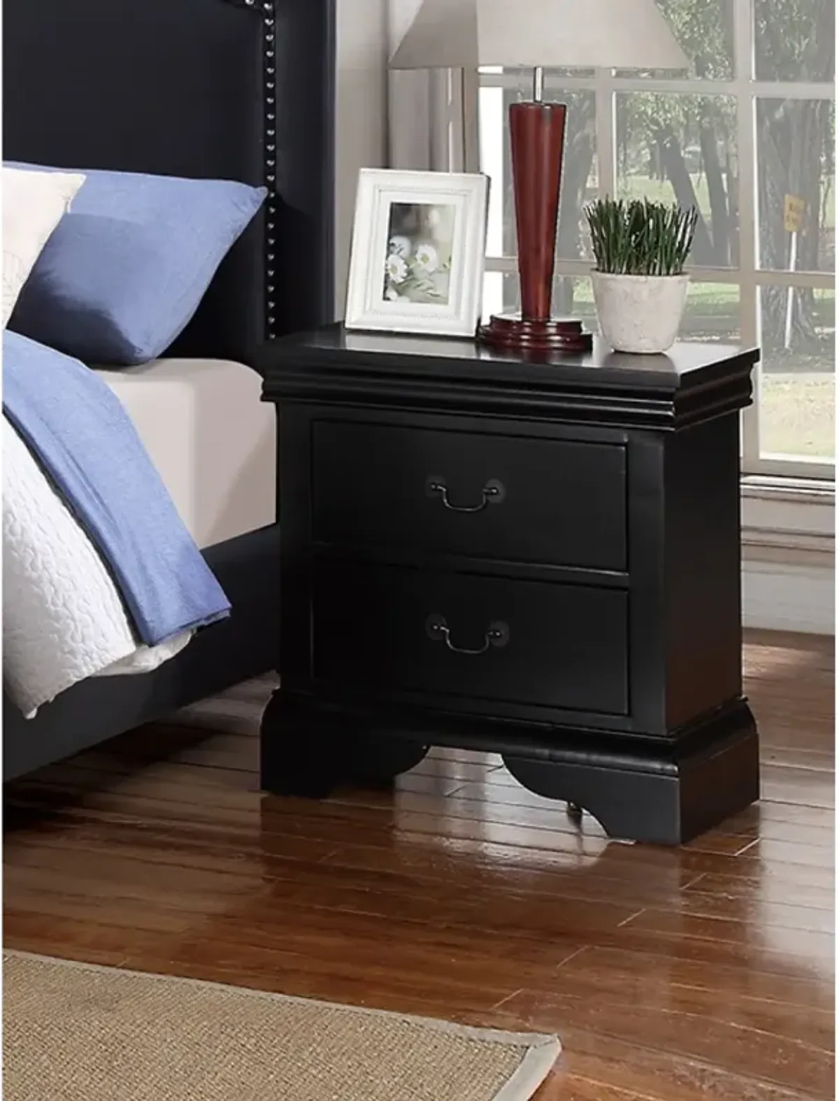 Contemporary Bedroom Furniture Nightstand 2 X Drawers Bedside Table Pine Wood