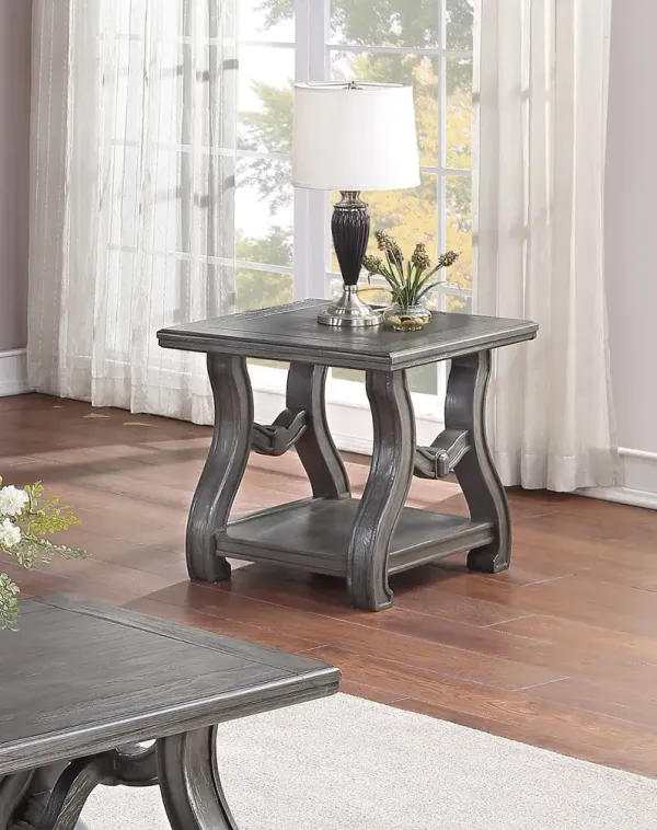 Streamdale End Table With Open Shelf In Silver
