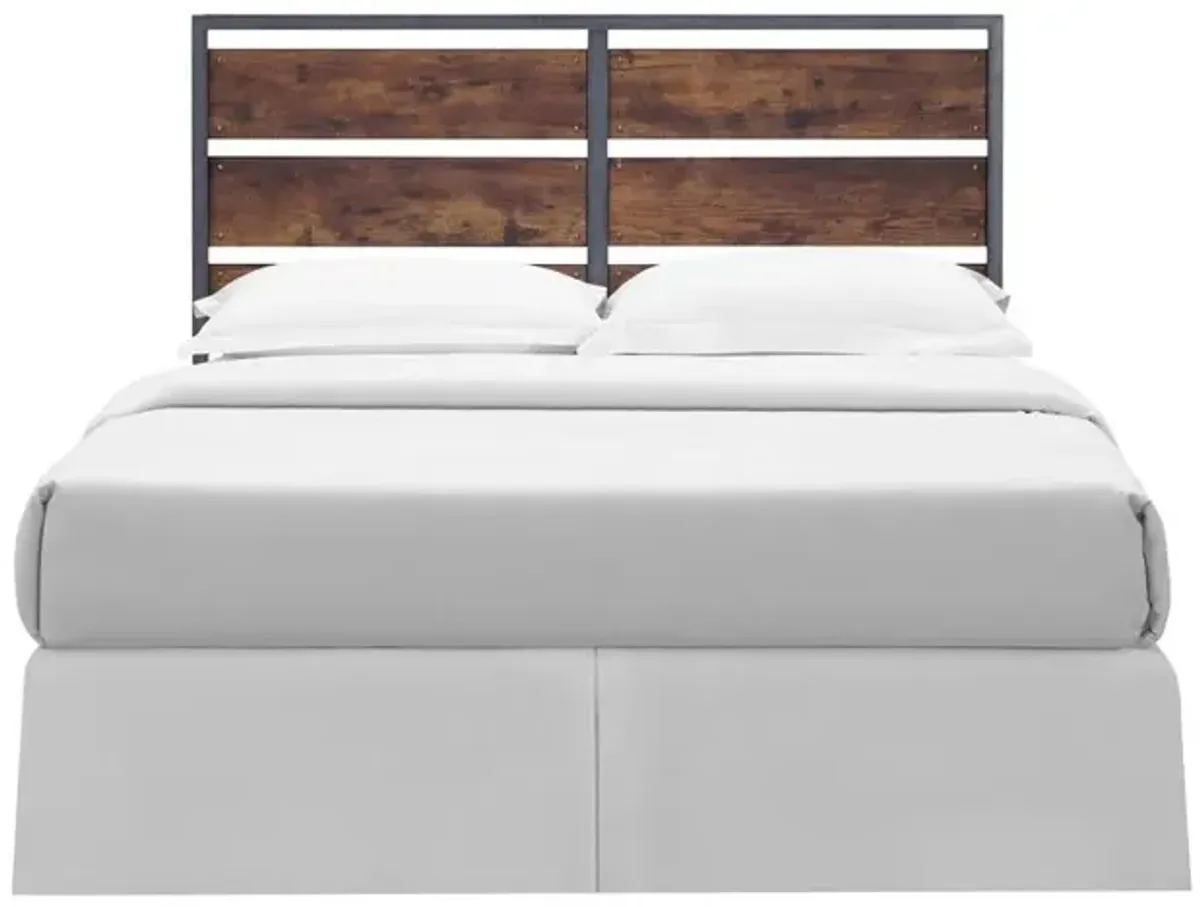 Belen Kox Rustic Industrial Queen Bed - Brown Finish, Belen Kox