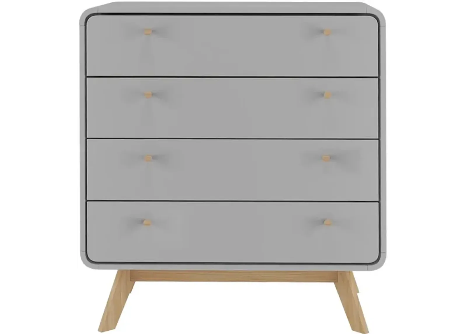 Leva Scandinavian 4 Drawer Curved Dresser