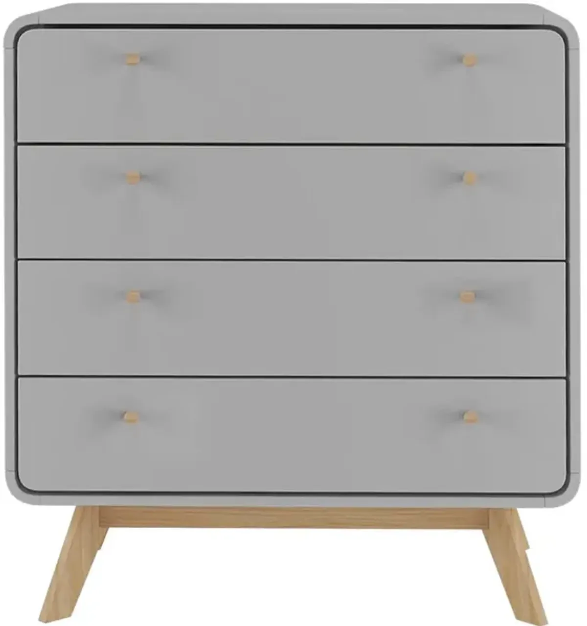 Leva Scandinavian 4 Drawer Curved Dresser