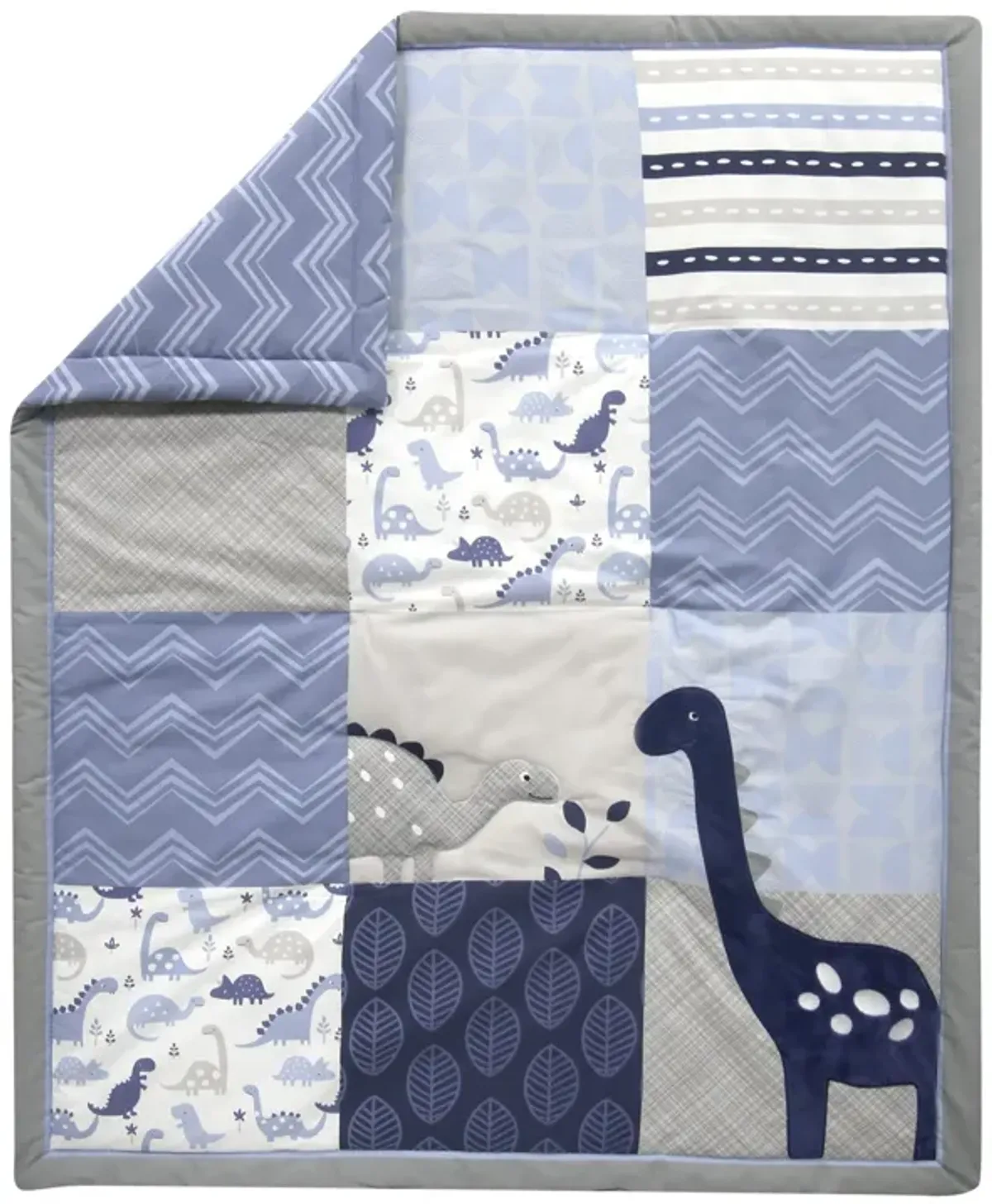 Bedtime Originals Roar Blue/Gray Dinosaur 5-Piece Nursery Baby Crib Bedding Set