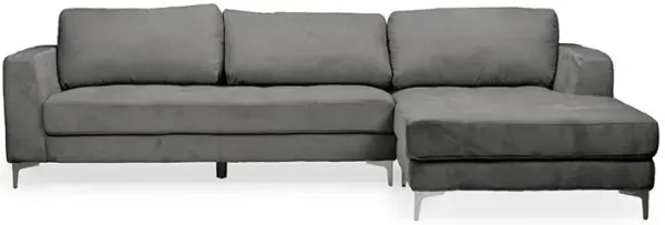 Baxton Studio Agnew Contemporary Light Beige Microfiber Right Facing Sectional Sofa