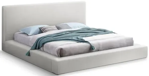 Meridian Furniture Terra Cream Boucle Fabric Full Bed
