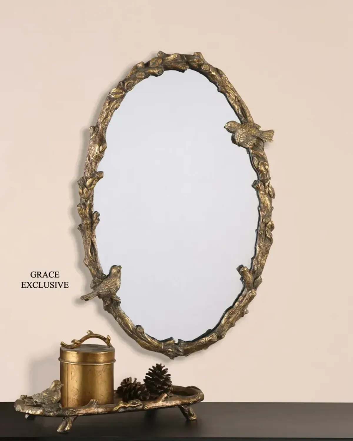 Uttermost Paza Oval Vine Gold Mirror