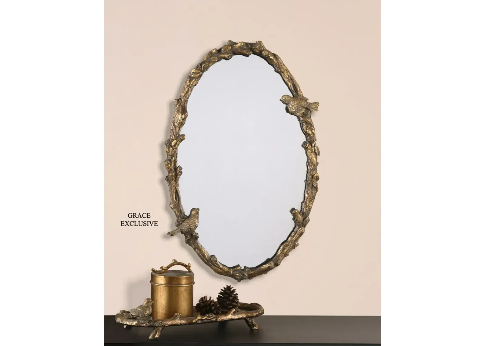 Uttermost Paza Oval Vine Gold Mirror