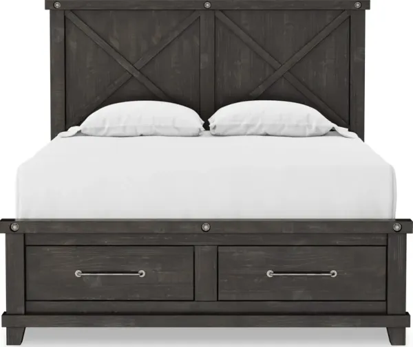 Yosemite Full-size Solid Wood Footboard Storage Bed in Cafe