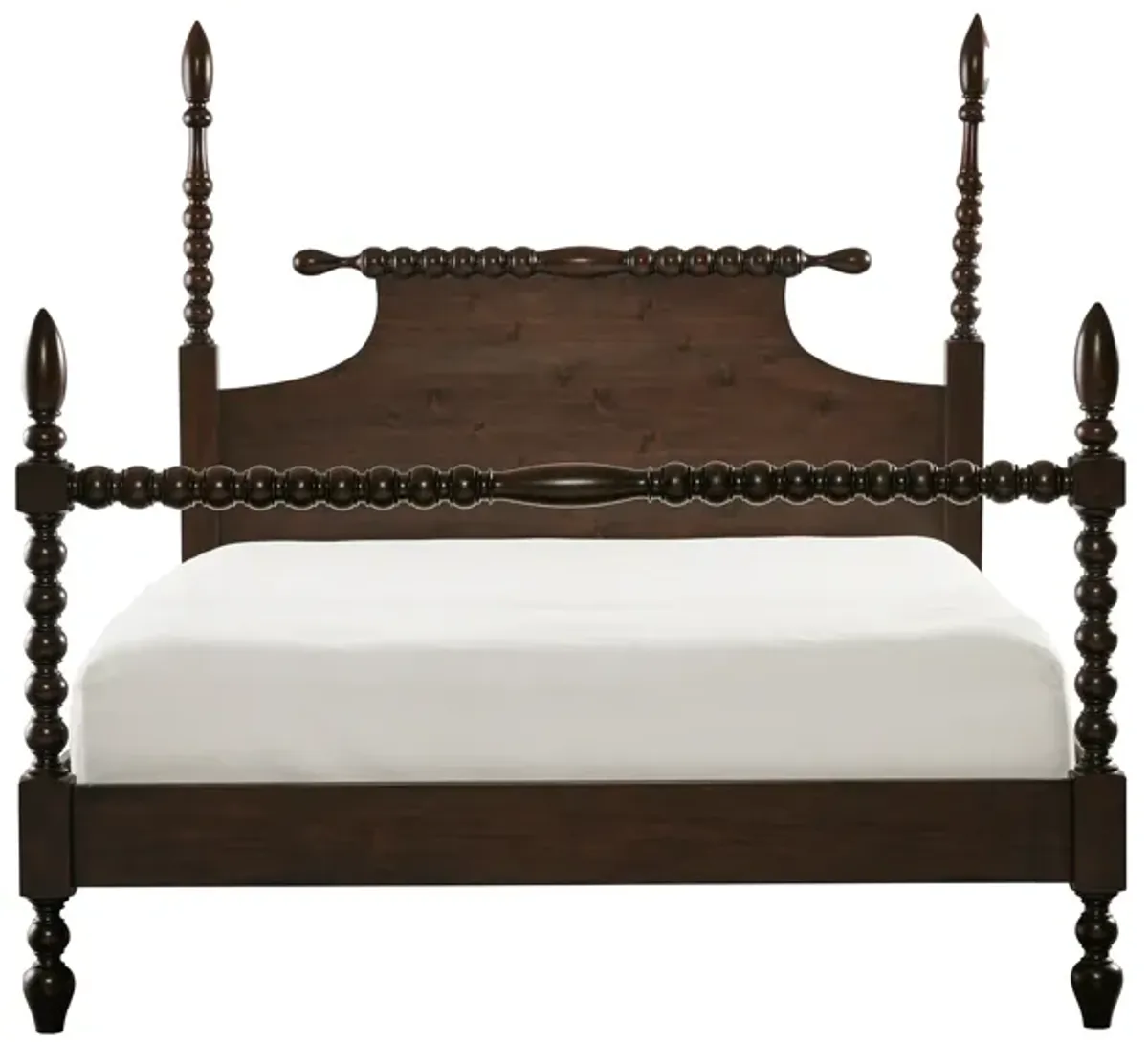 Gracie Mills Hebert Traditional Rolling Pin Turned Post Bed - King Bed