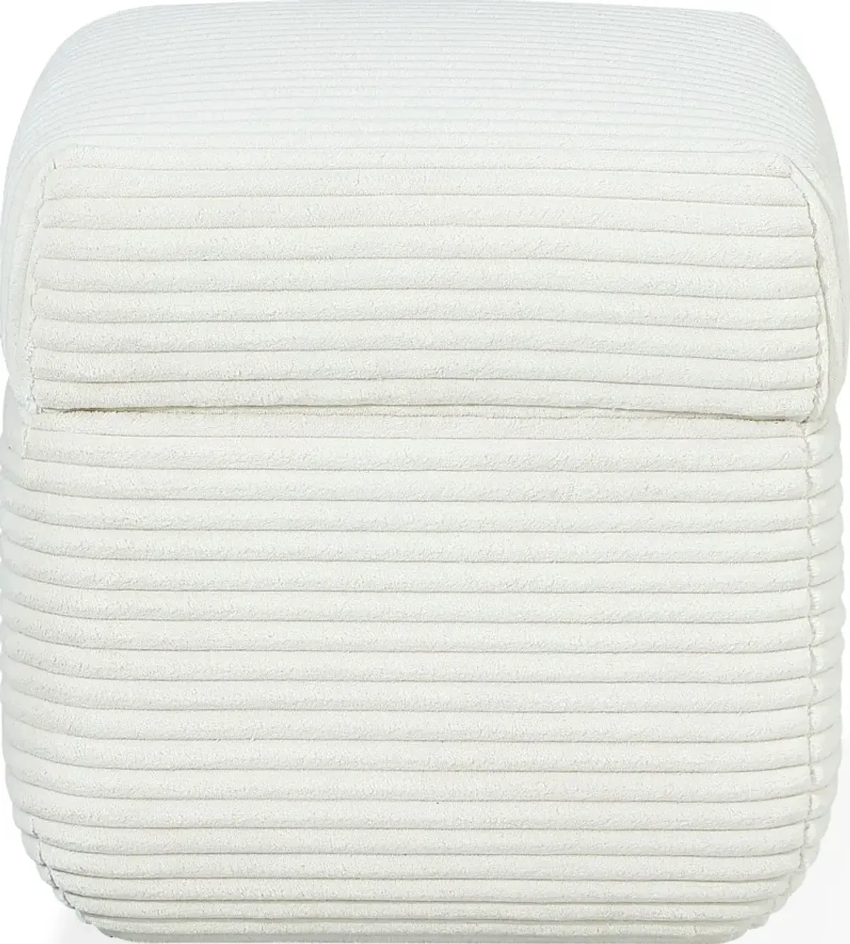 Wisteria Upholstered Storage Ottoman in Frosty Corduroy