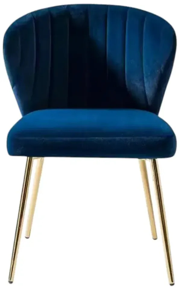 Velvet Upholstered Wingback Accent Side Chair with Metal Legs