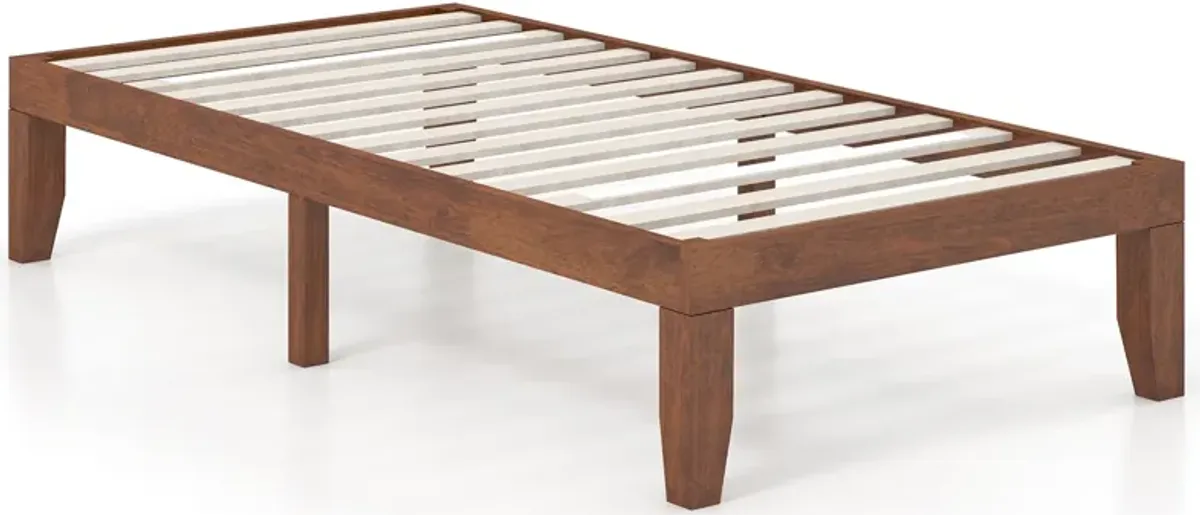 Twin Size 14 Inch Wooden Slats Bed Mattress Frame