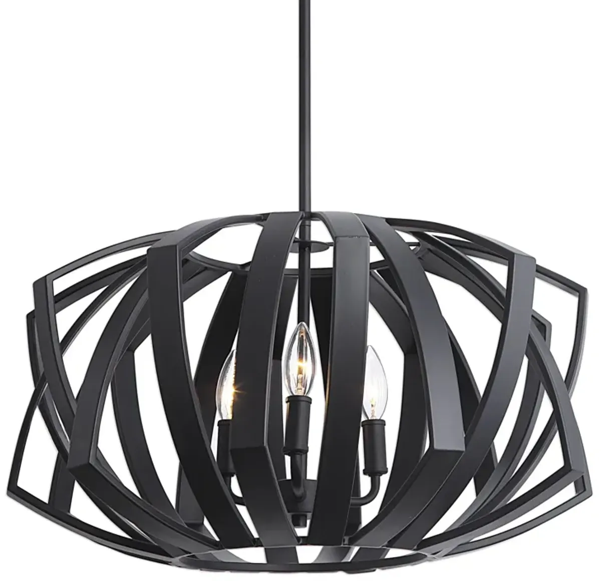 Uttermost Thales Black Geometric 3 Light Pendant