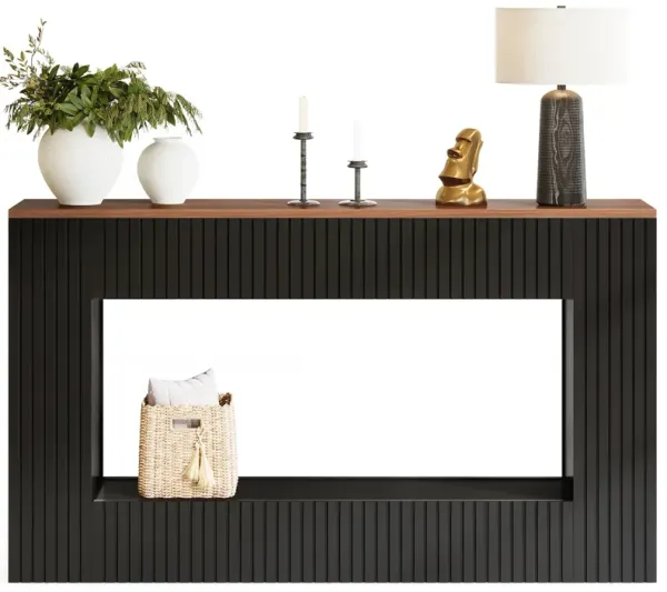 Tribesigns Modern Console Table, 55-Inch Wood Entryway Table with Storage, Narrow Long Sofa Table Behind Couch Table for Living Room, Foyer, Hallway, Black