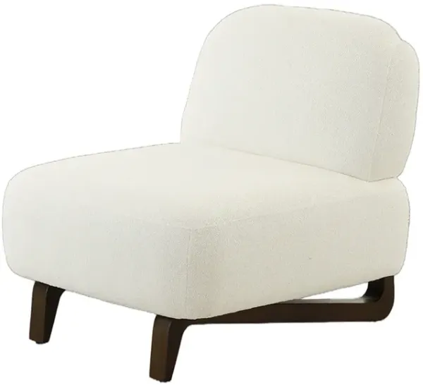 CH-Z007 MODERN LOW PROFILE IVORY WHITE FABRIC ACCENT CHAIR
