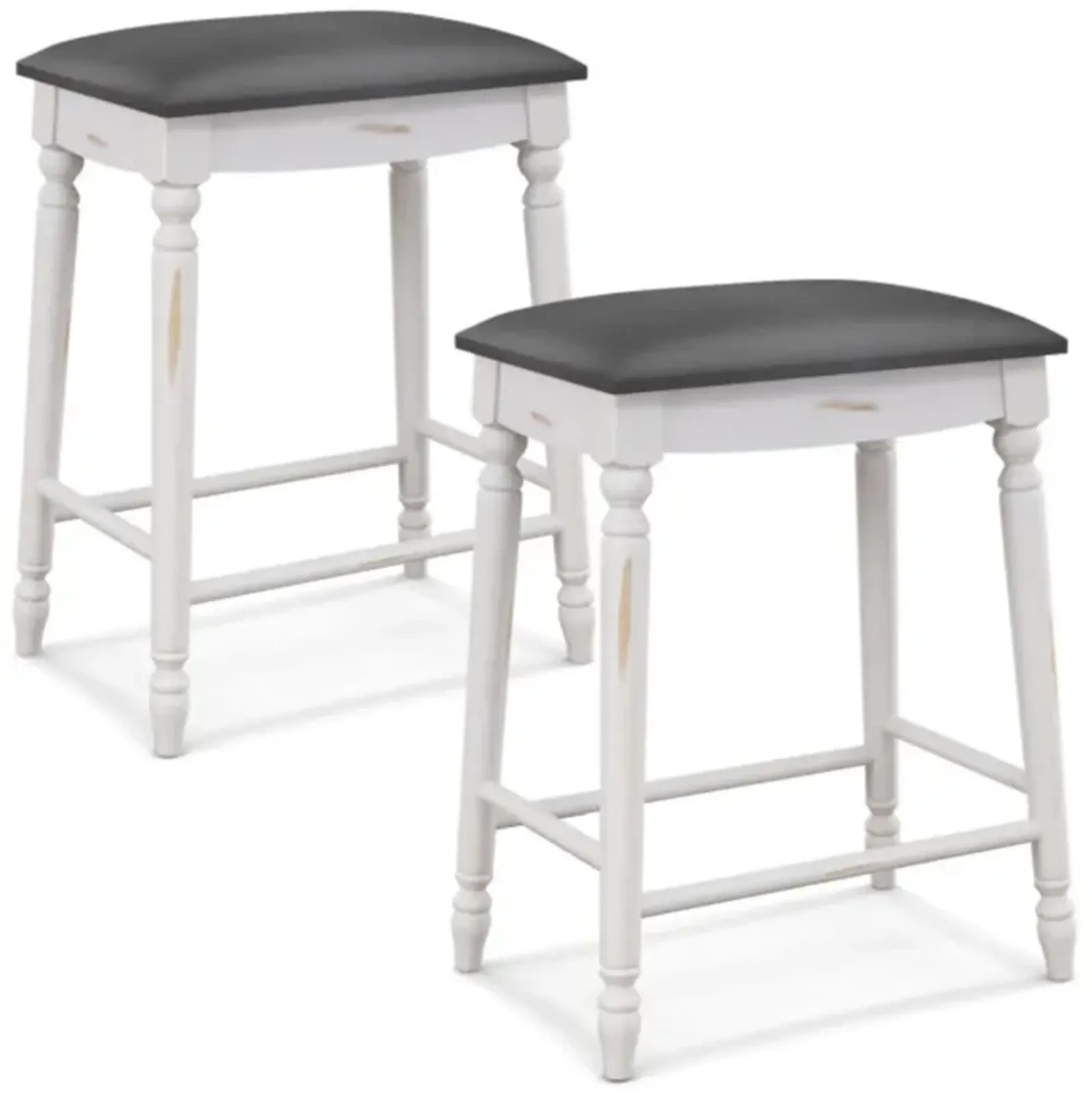 Hivvago 24"/ 29" Bar Stool Set of 2 with Padded Seat Cushions and Wood Legs