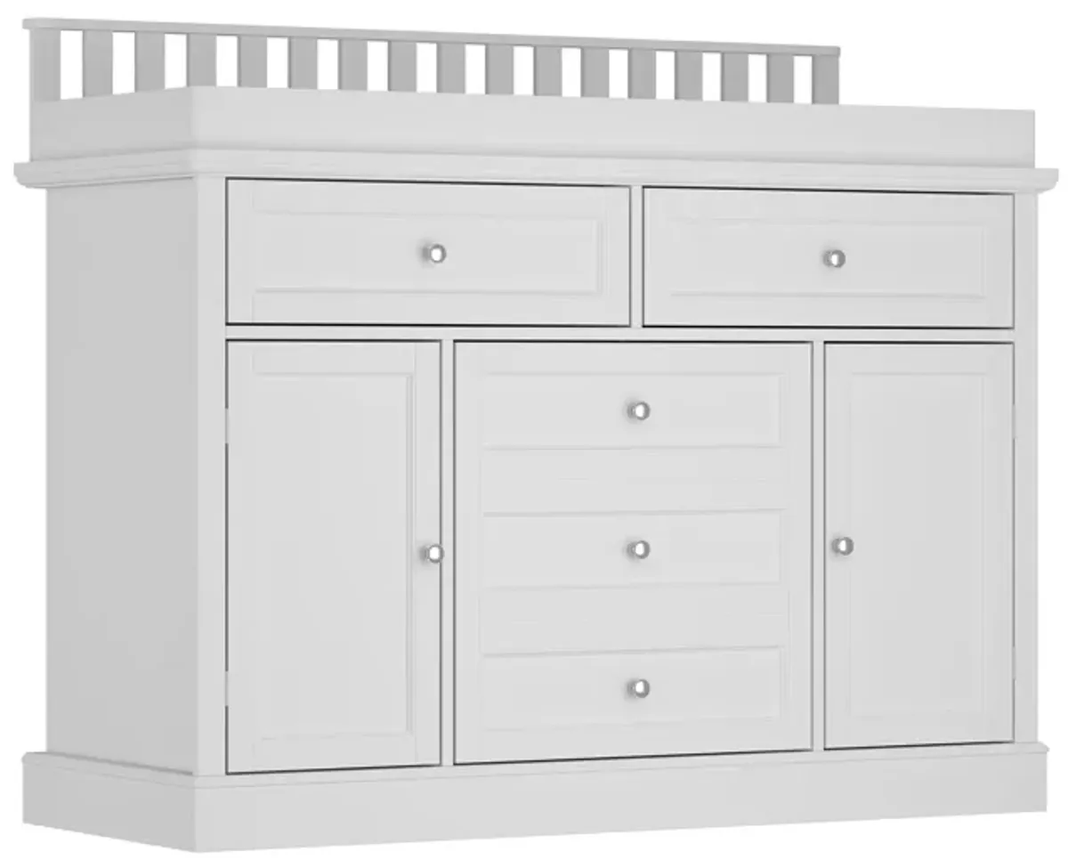 FUFU&GAGA Changing Table with Ample Storage and Adjustable Drawers, 46.3" W x 18.4" D x 38.2" H, White