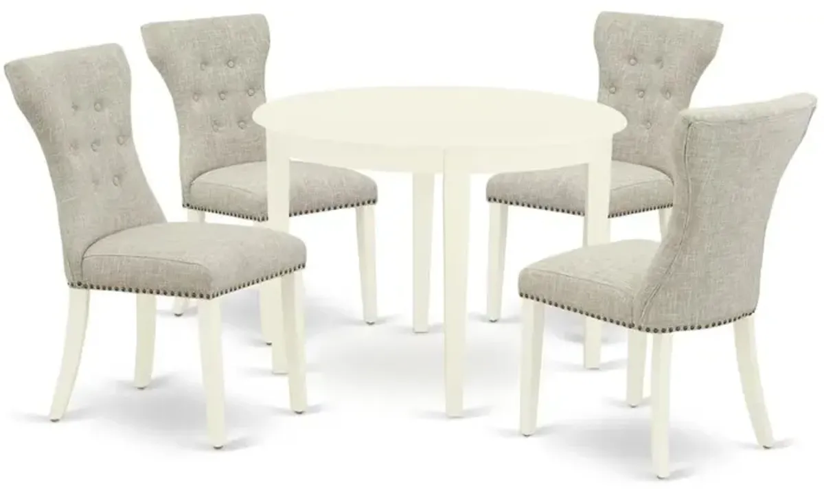 Dining Room Set Linen White, BOGA5-WHI-35