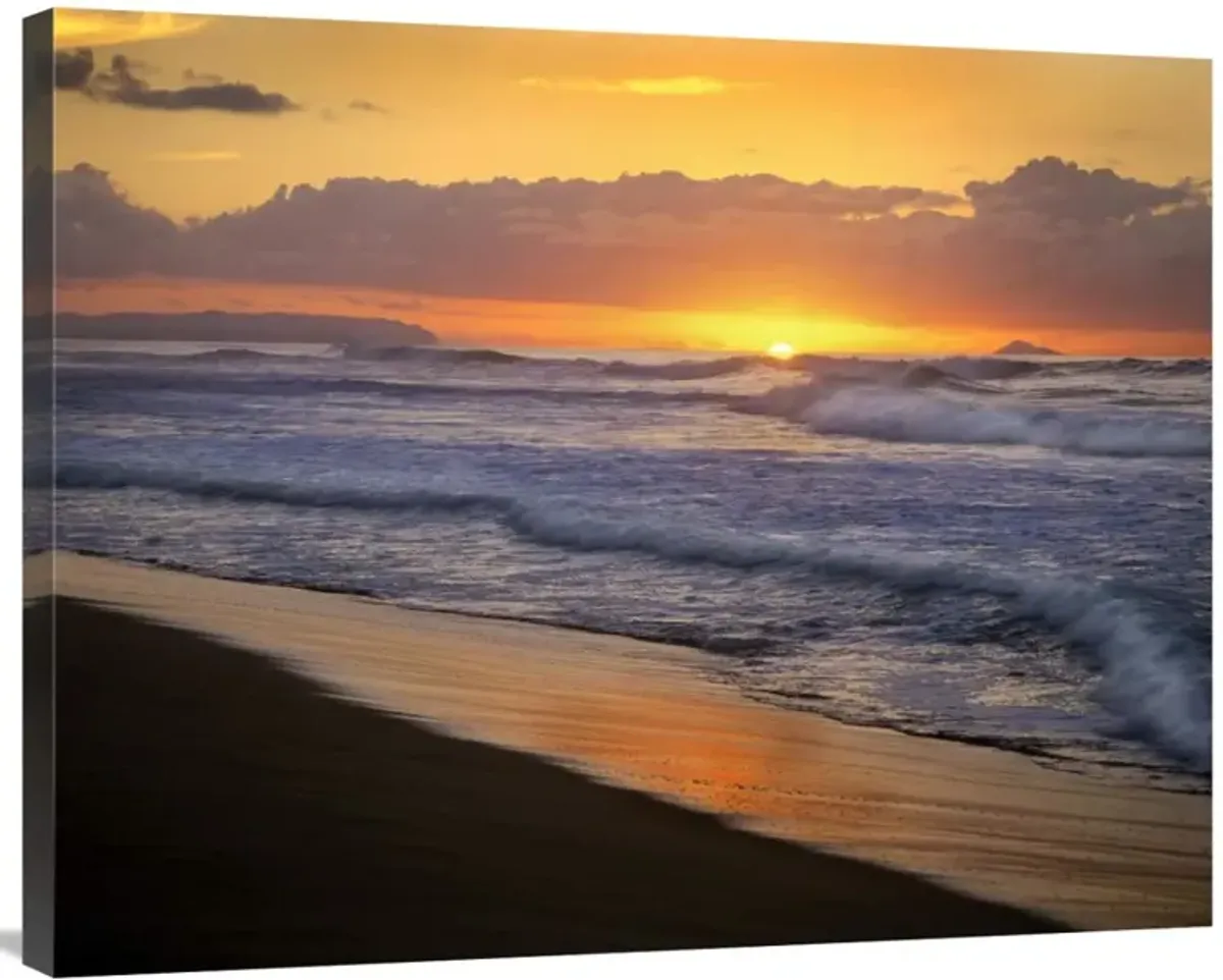 Sunset over Polihale Beach, Kauai, Hawaii-Canvas Art-35x28