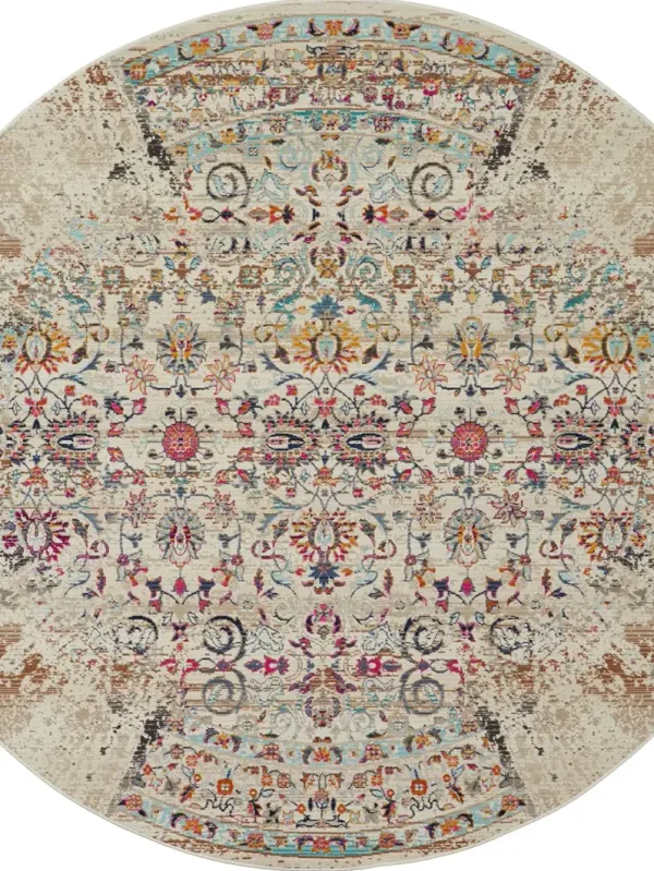 Vintage Kashan VKA02 Ivory 6' x Round Rug