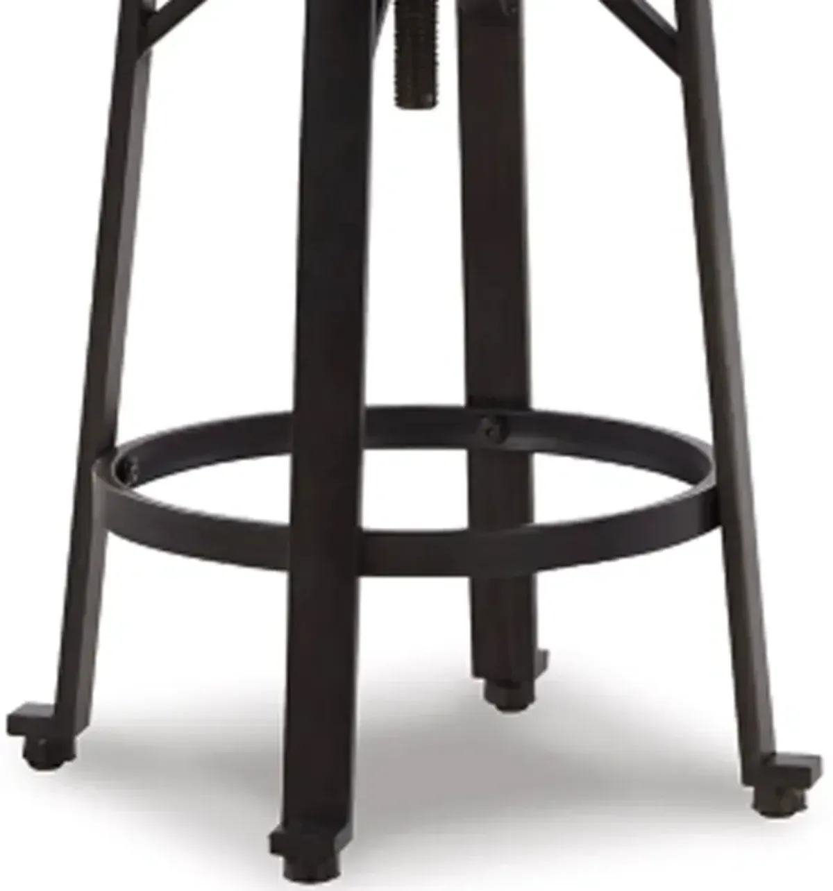 Xin 22-27 Inch Barstool, Set of 2, Adjustable Height, Light Brown, Black - Benzara