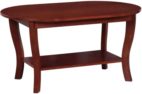 Convenience Concepts American Heritage Oval Coffee Table with Shelf